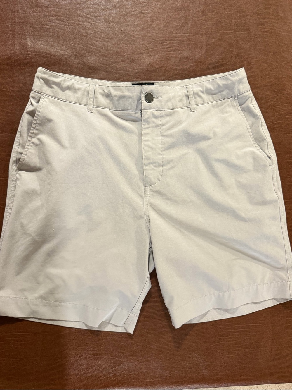 Faherty Light Beige Flat-Front Men's Shorts
